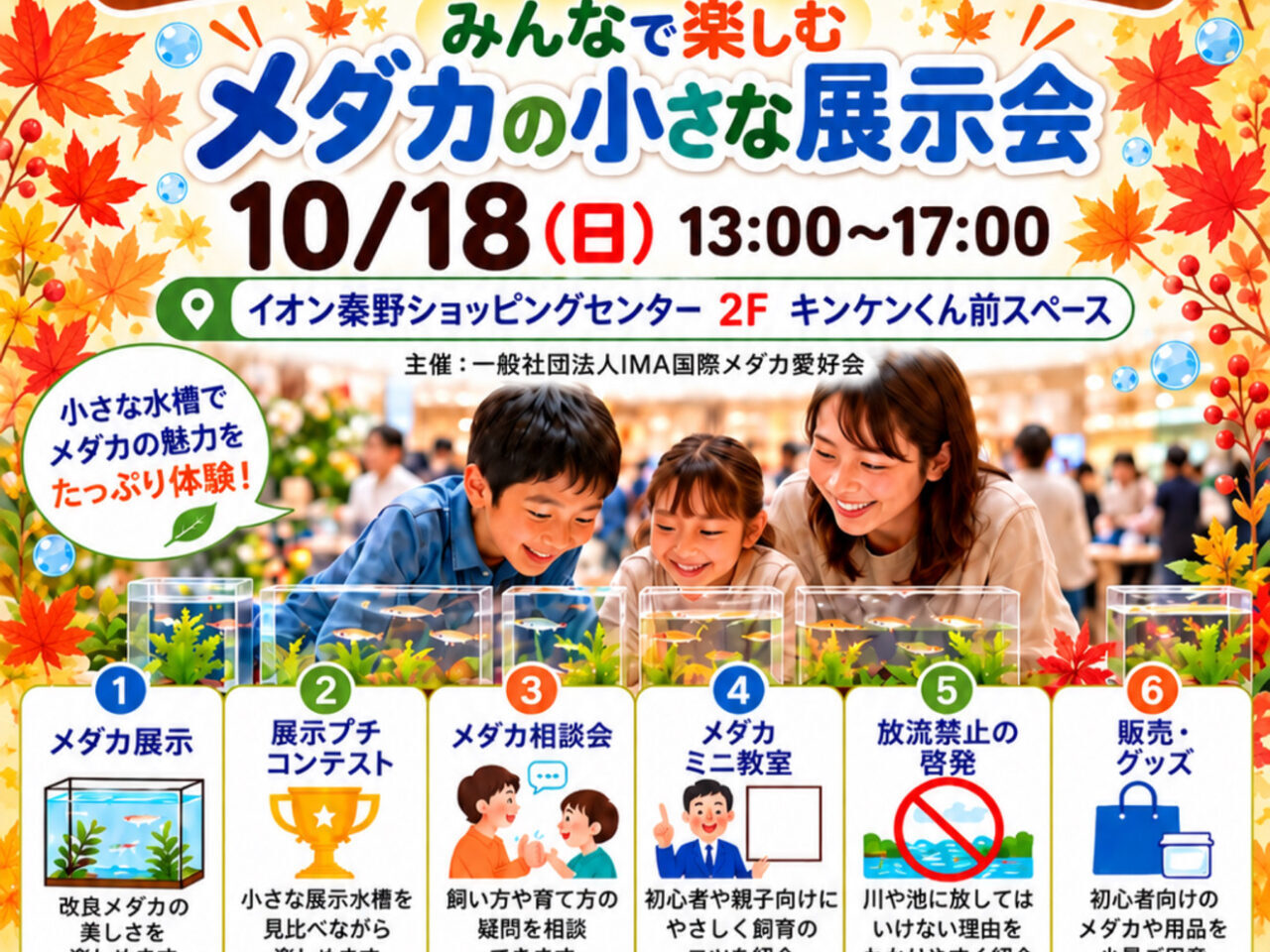 IMA国際メダカ愛好会_メダカの小さな展示会_イオン秦野